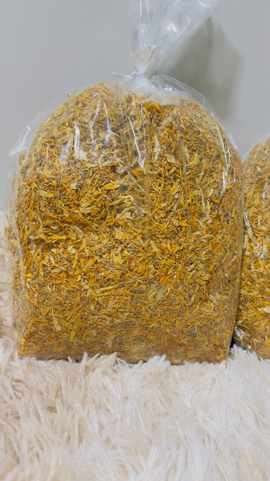 1lb CALENDULA MARIGOLD FLOWERS Yellow Dried Whole Petals Only Botanicals Herbs Bulk Wholesale 16 oz - Kannabliss Exotics