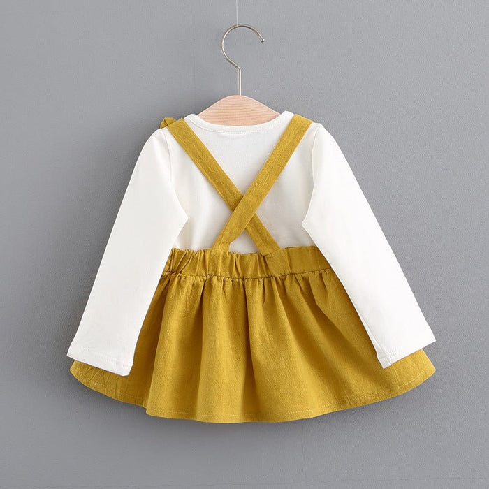 2021 autumn new Korean children's clothing, girls cute rabbit dress, baby baby princess dress 916 - Kannabliss Exotics