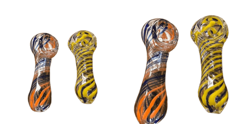 2.5” Colorful Swirling Design Handblown Glass Hand Pipe - Kannabliss Exotics