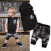 2PCS Toddler Kids Baby Boy Sleeveless Hooded Clothes T - shirt Tops Camo Pants Outfits - Kannabliss Exotics