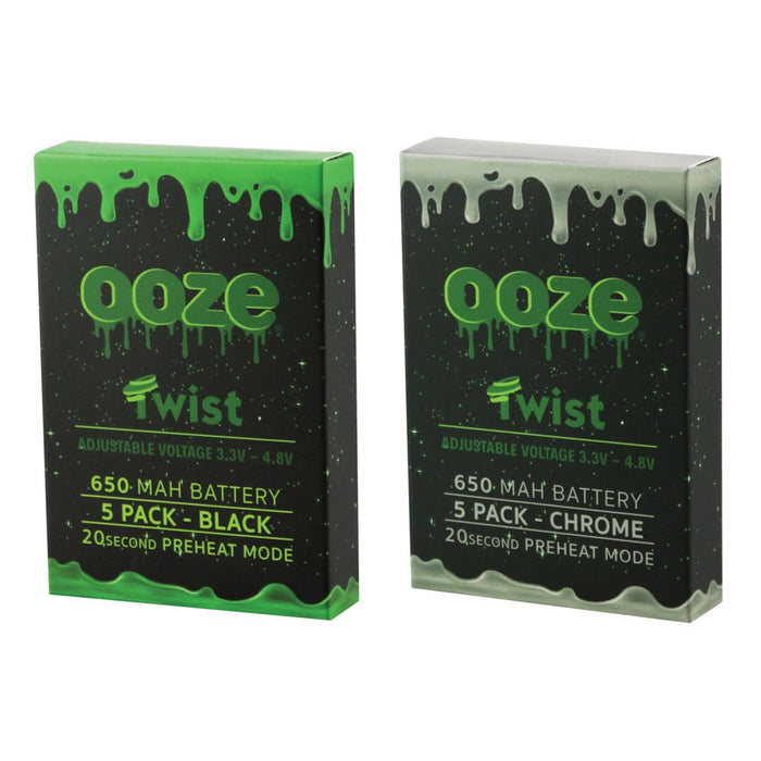 5PK - Ooze Adjustable Twist Batteries - 4.25"/ 650mAh - Kannabliss Exotics