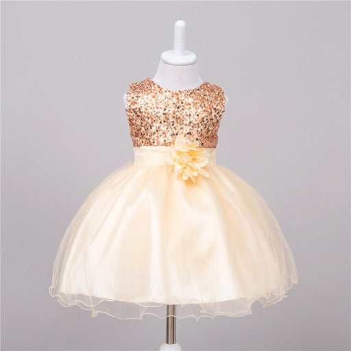 Baby Sequin Dress Flower Girl Wedding Princess Dress - Kannabliss Exotics