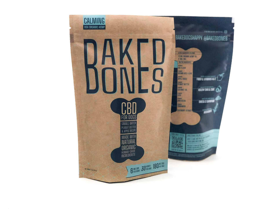 Baked Bones CBD Dog Treats – Peanut Butter & Apple Bones 180 MG - Kannabliss Exotics