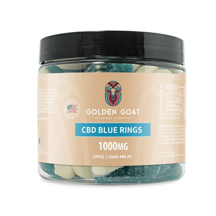 CBD Gummies 1000MG - Blue Raspberry Rings - Kannabliss Exotics