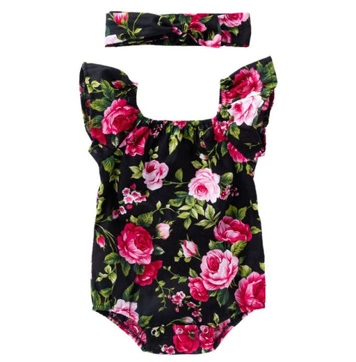 Children's wear, baby, cotton, baby, baby print, small flying sleeves, romper - Kannabliss Exotics