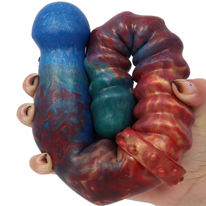 Color Double Head Dildo Fishbone Pattern Butt Plug For Women - Kannabliss Exotics