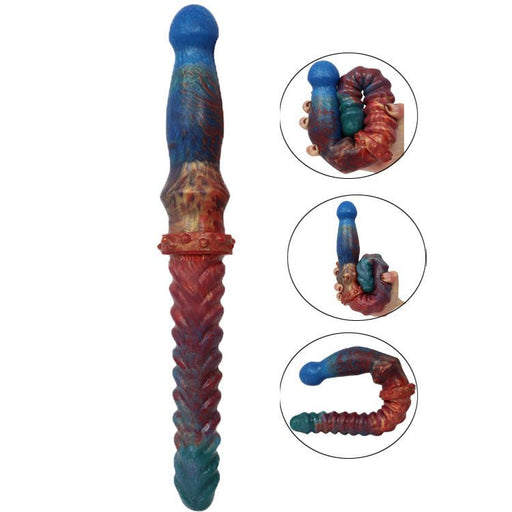 Color Double Head Dildo Fishbone Pattern Butt Plug For Women - Kannabliss Exotics