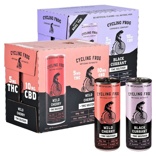 Cycling Frog THC Seltzer | 12oz | 5mg THC / 10mg CBD | 6ct Box - Kannabliss Exotics