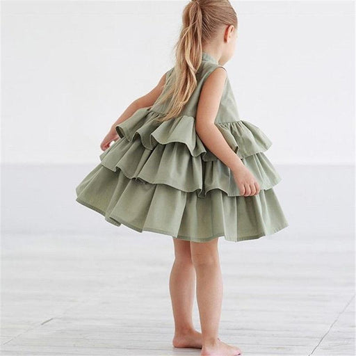 Fashion Simple Solid Color Sleeveless Small And Medium Girl Dress - Kannabliss Exotics