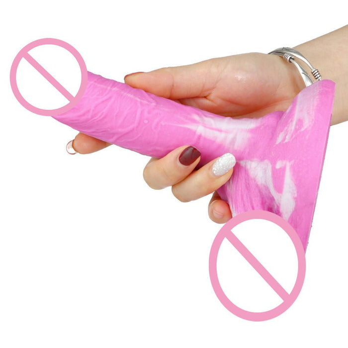 Mixed Color Liquid Silicone Replica Dildo Device Back Court Butt Plug - Kannabliss Exotics