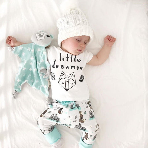 Newborn Baby Clothes Set T - shirt Tops+Pants Little Boys and Girls Outfits - Kannabliss Exotics