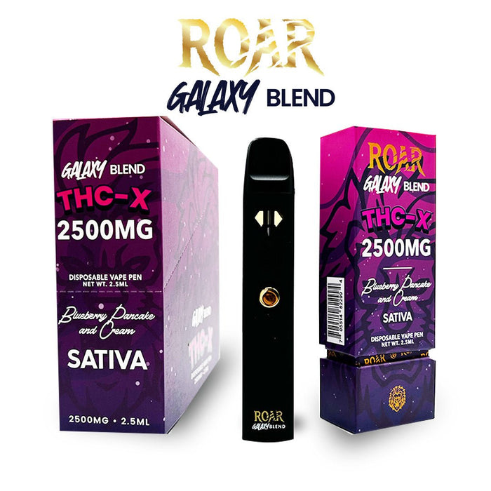 Roar Galaxy Blend THC - X Disposable Vape 2500MG - Blueberry Pancake & Cream (Sativa) - Kannabliss Exotics