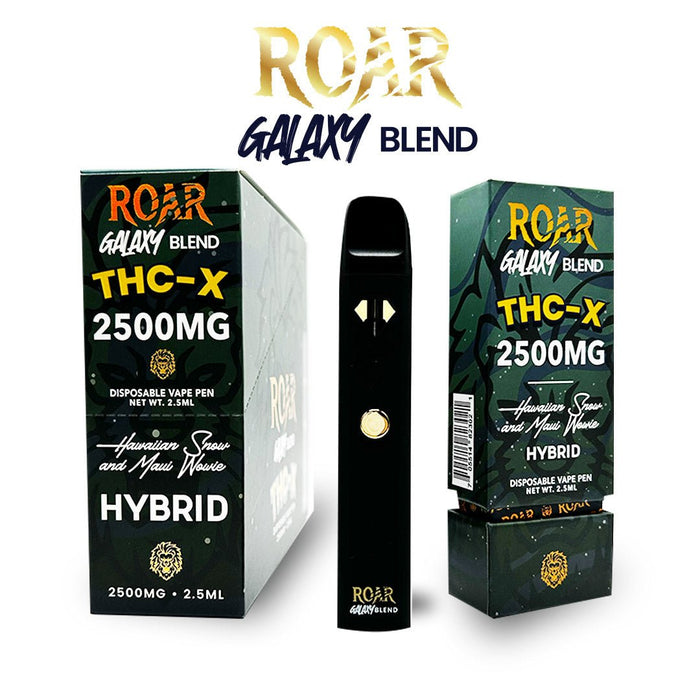 Roar Galaxy Blend THC - X Disposable Vape 2500MG - Hawaiian Snow & Maui Wowie (Hybrid) - Kannabliss Exotics