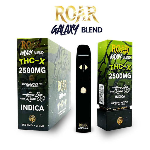 Roar Galaxy Blend THC - X Disposable Vape 2500MG - Honey Bun & Rolex OG (Indica) - Kannabliss Exotics