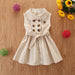 Summer Toddler Baby Girl Dress Kids Princess Casual Sleeveless Sash Button Party A - Line Dress Children Clothing 1 - 6Y - Kannabliss Exotics