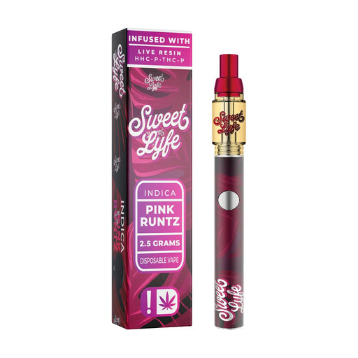 Sweet Life 2.5ml Disposable Vape Pen Infused with Live Resin HHC - P+THC - P - Pink Runtz - Indica - Kannabliss Exotics