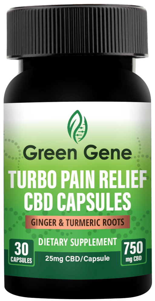 Turbo Pain Relief CBD Capsules W/ Ginger & Turmeric Roots (750MG - 1500MG) - Kannabliss Exotics