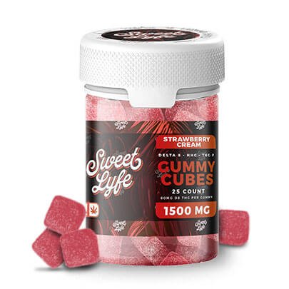 Vegan Gummies 1500MG D8+HHC+THCP - Bag - Strawberry Cream - Kannabliss Exotics