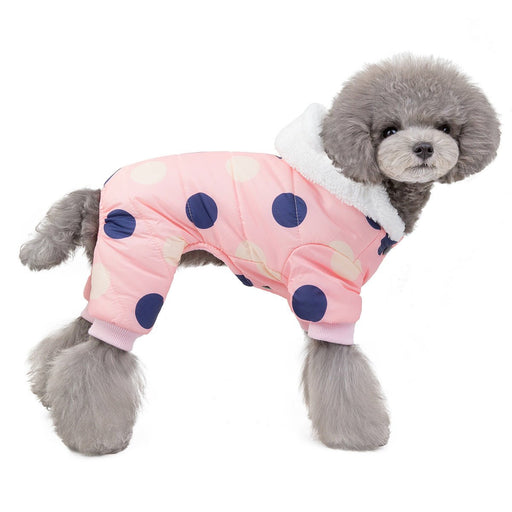 Warm big polka dot four - leg cotton coat - Kannabliss Exotics