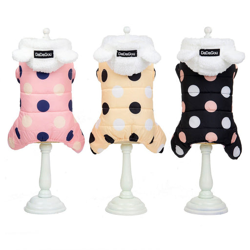 Warm big polka dot four - leg cotton coat - Kannabliss Exotics